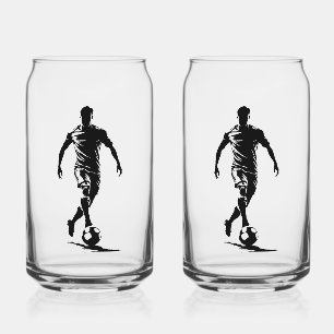 Minimalistische Fußballspieler-Silhouetten-Kunst a Dosenglas