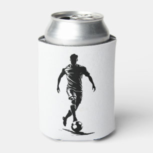 Minimalistische Fußballspieler-Silhouetten-Kunst-K Dosenkühler