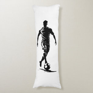Minimalistische Fußballspieler-Silhouetten-Kunst-K Seitenschläferkissen