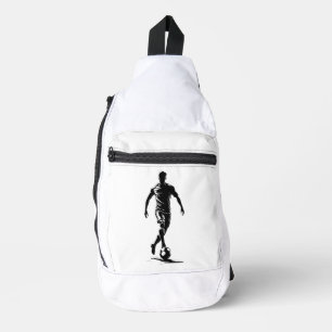 Minimalistische Fußballspieler-Silhouetten-Kunst-S Crossbody Bag