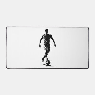 Minimalistische Fußballspieler-Silhouetten-Kunst-S Schreibtischunterlage