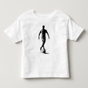 Minimalistische Fußballspieler-Silhouetten-Kunst T Kleinkind T-shirt