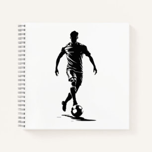 Minimalistische Fußballspieler-Silhouetten-Kunstkl Notizblock