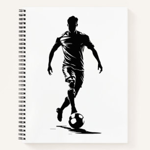 Minimalistische Fußballspieler-Silhouetten-Kunstkl Notizblock