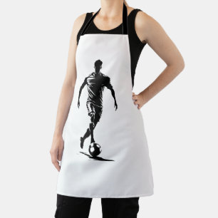 Minimalistische Fußballspieler-Silhouetten-Kunstsc Schürze
