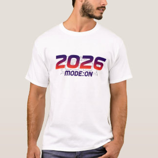 Minimalistische futuristische Schrift: ‚2025 MODE: T-Shirt