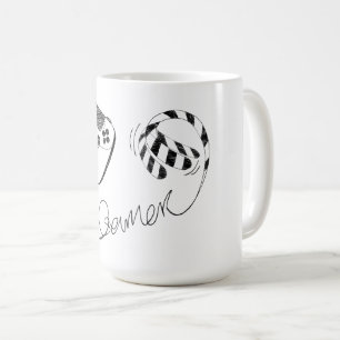 Minimalistische Gamer-Katze-Linienkunst - Controll Kaffeetasse