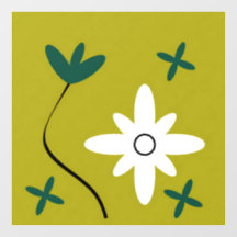 Minimalistische Gänseblümchen-Blumen-Abstrakte Bot