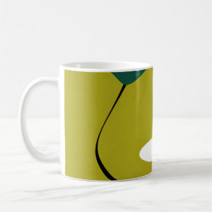 Minimalistische Gänseblümchen-Blumen-Abstrakte-Bot Kaffeetasse