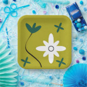 Minimalistische Gänseblümchen-Blumen-Abstrakte Bot Pappteller (Party)