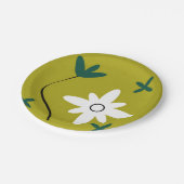 Minimalistische Gänseblümchen-Blumen-Abstrakte Bot Pappteller (Schrägansicht)