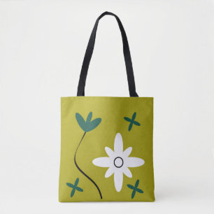 Minimalistische Gänseblümchen-Blumen-Abstrakte-Bot Tasche