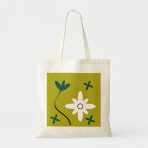 Minimalistische Gänseblümchen-Blumen-Abstrakte-Bot Tragetasche