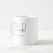 Minimalistische Gastgeschenk Hochzeit Kaffeetasse (Vorderseite Links)