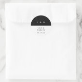 Minimalistische Gastgeschenk Hochzeit Schwarz-Weiß Runder Aufkleber (Tasche)