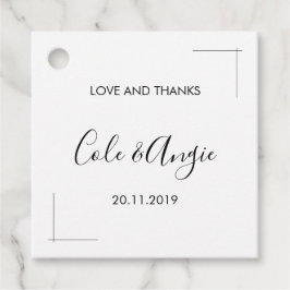 Minimalistische Gastgeschenk Hochzeit-Tags mit Gre Geschenkanhänger