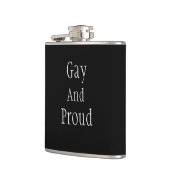 Minimalistische "Gay and Proud"> Gay Hip Flask Flachmann (Links)