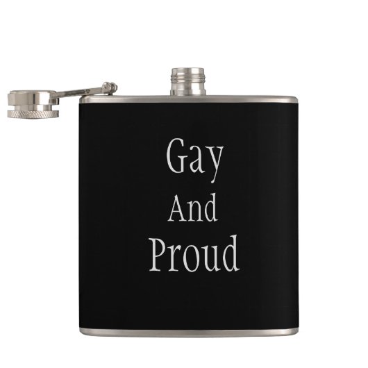 Minimalistische "Gay and Proud"> Gay Hip Flask Flachmann (Geöffnet)
