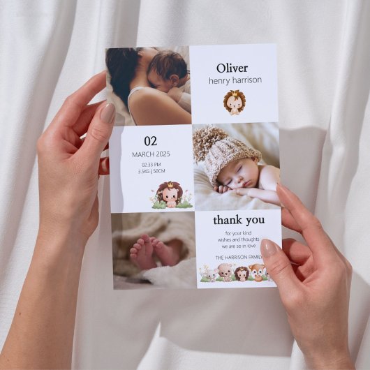 Minimalistische Geburtsankündigung Einladung