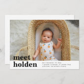 Minimalistische Geburtsankündigung | Geburtsankünd Einladung (Vorne/Hinten)