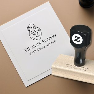 Minimalistische Geburtsdoula-Logo-Schwangerschaft  Gummistempel