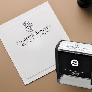 Minimalistische Geburtsdoula-Logo-Schwangerschaft  Permastempel