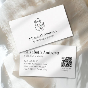 Minimalistische Geburtsdoula-Logo-Schwangerschaft  Visitenkarte