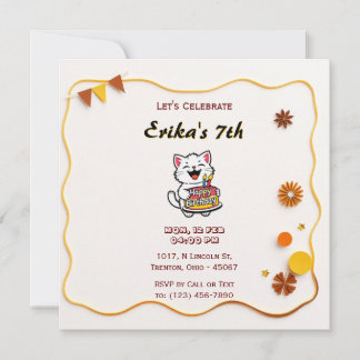 Minimalistische Geburtskarte mit geometrischen Mus Einladung