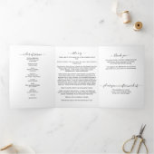 Minimalistische Gedenkfeier Dreifach-gefaltete Programmkarte (Innenseite)