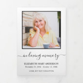 Minimalistische Gedenkfeier Dreifach-gefaltete Programmkarte (Cover)