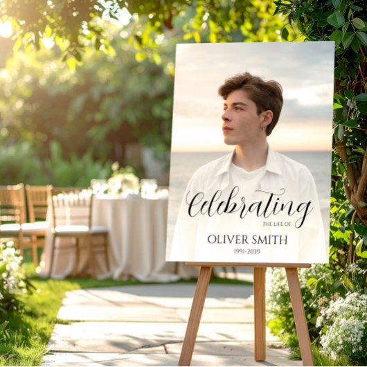 Minimalistische Gedenkfoto - Individuelle Feier de Poster