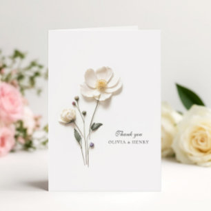 Minimalistische geflochtene Hochzeit mit eleganten Dankeskarte
