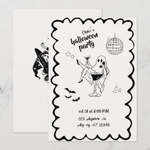 Minimalistische Geister-Halloween-Party-Einladung Einladung