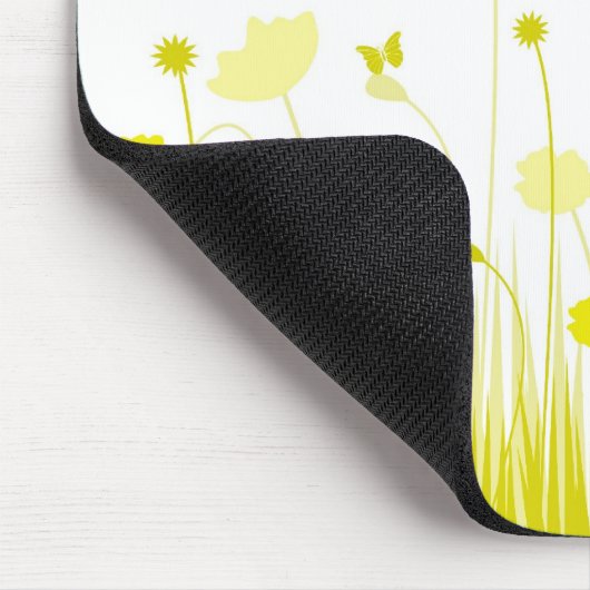 Minimalistische Gelb- und Weißblüten: Name der Wie Mousepad (Ecke)