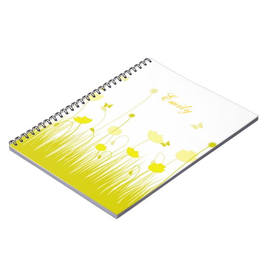 Minimalistische Gelb- und Weißblüten: Name der Wie Notizblock (Linke Seite)