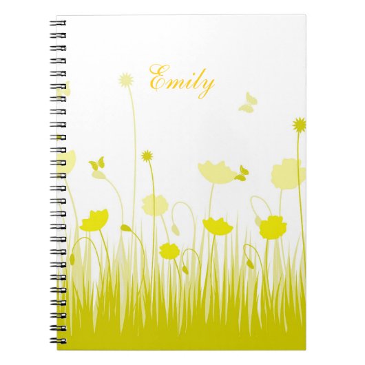 Minimalistische Gelb- und Weißblüten: Name der Wie Notizblock (Vorderseite)