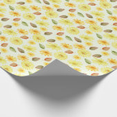 Minimalistische Gelbblüte und Herbstuntergang Geschenkpapier (Ecke)