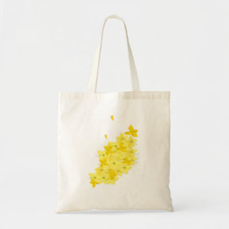 Minimalistische gelbe Blumen Tragetasche