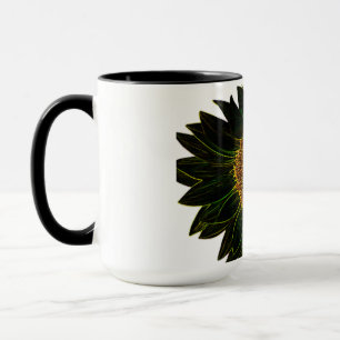 Minimalistische gelbe Neon-Sonnenblumen-Blumenkuns Tasse