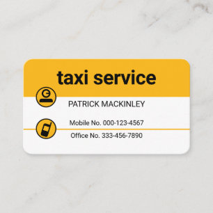 Minimalistische gelbe Taxi-Linien Visitenkarte