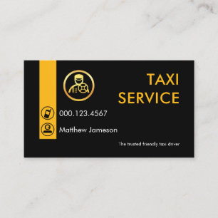 Minimalistische gelbe Taxifahrertab Visitenkarte