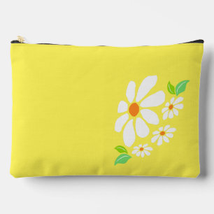 Minimalistische Gelbe und Weiße Blume Zeichnend Zubehörtasche