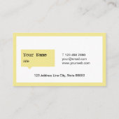 Minimalistische gelbe visitenkarte (Rückseite)