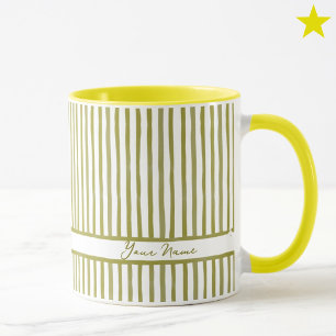 Minimalistische gelbe Wasserfarben-Streifen mit in Tasse
