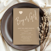 Minimalistische Genderoffenbarung bei Jungen oder Einladung