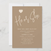 Minimalistische Genderoffenbarung Einladung (Vorderseite)