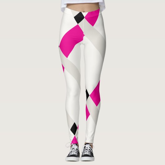 Minimalistische Geofarben blockiert Leggings der M (Vorderseite)