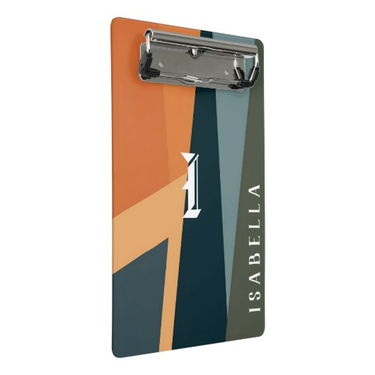 Minimalistische Geometrie Abstrakt Mini Klemmbrett (Schrägansicht)