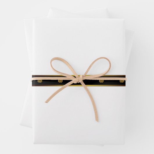 Minimalistische Geometrie aus Weiß und Gold Geschenkpapier Set (Beispiel)