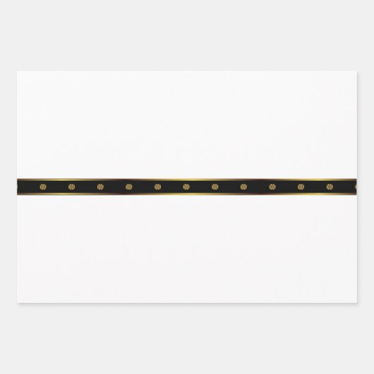 Minimalistische Geometrie aus Weiß und Gold Geschenkpapier Set (Vorderseite)